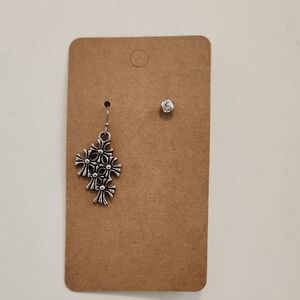 Silver-Tone Cross Dangle and Stud Earring Set - Women's Jewelry